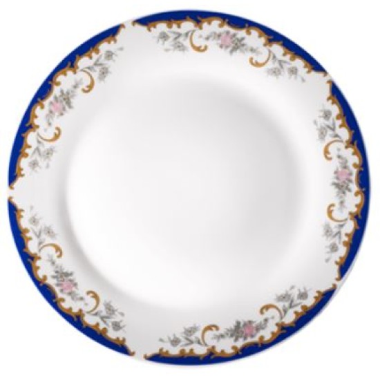 Πιάτο ρηχό πορσελάνης 23εκ. ΜΠΛΕ/ΚΑΦΕ ΓΚΡΙ ΛΟΥΛΟΥΔΙΑ