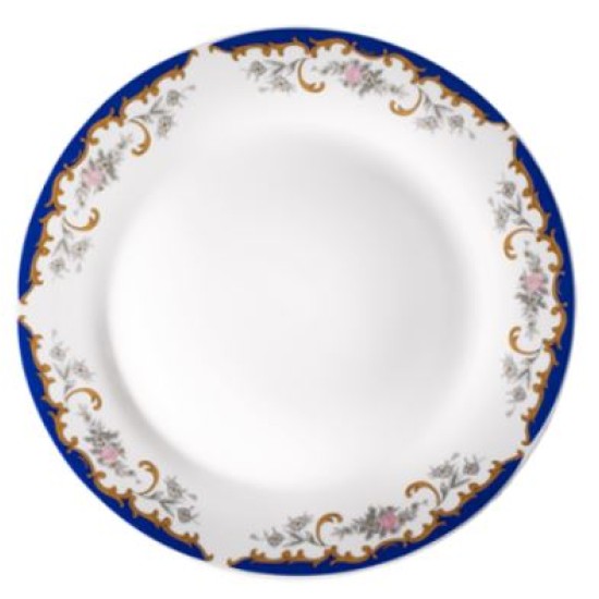 Πιάτο φρούτου πορσελάνης 19εκ. ΜΠΛΕ/ΚΑΦΕ ΓΚΡΙ ΛΟΥΛΟΥΔΙΑ