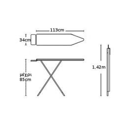Σιδερώστρα ατμού στενή 113x34 εκ.
