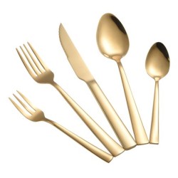 Σετ 30 μαχαιροπίρουνα ανοξείδωτα 18/0 χρυσά Porto Gold Shiny