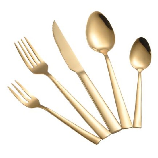 Σετ 24 μαχαιροπίρουνα ανοξείδωτα 18/0 Porto Gold Shiny