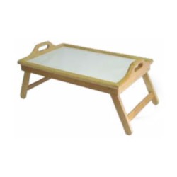 Δίσκος πρωϊνού ξύλινος μπεζ/λευκό 55x34,5x24,5εκ.