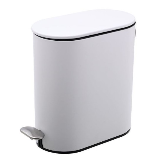 Πεντάλ μπάνιου ανοξείδωτο λευκό ματ soft close slim 5L