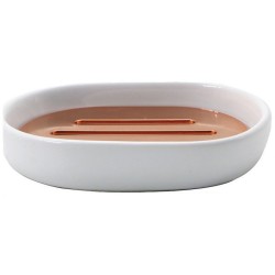 Σαπουνοθήκη πλαστική λευκό/copper