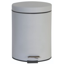 Κάδος απορριμάτων με πεντάλ inox λευκό ματ 5L