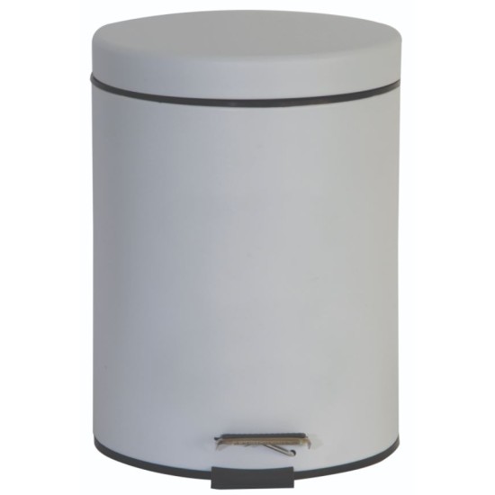 Κάδος απορριμάτων με πεντάλ inox λευκό ματ 5L