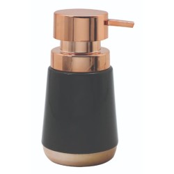 Δοχείο για κρεμοσάπουνο κεραμικό μαύρο/μπρονζέ 8,3x9,8x15,6εκ. ESTIA