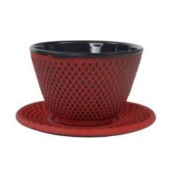 Σετ φλυτζάνι με πιατάκι μαντέμι κόκκινο 125ml