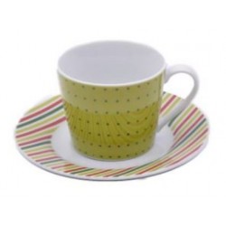 Σετ 6 φλυτζάνια καφέ λαχανί πουά 90cc