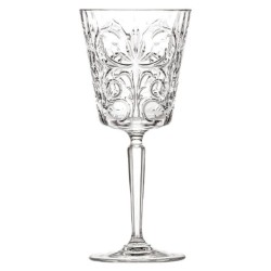 Ποτήρι κρασιού κρυστάλλινο με πόδι και ανάγλυφο 290ml TATTOO