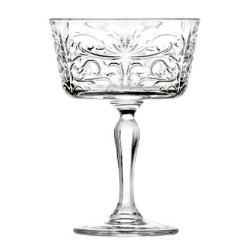 Ποτήρι κοκτέιλ κρυστάλλινο με πόδι και ανάγλυφο 268ml TATTOO