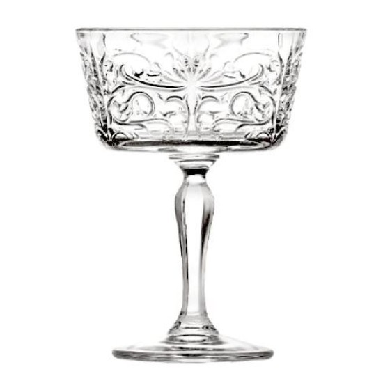 Ποτήρι κοκτέιλ κρυστάλλινο με πόδι και ανάγλυφο 268ml TATTOO