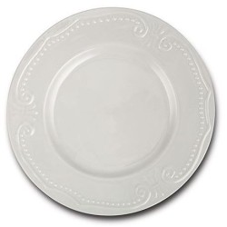 Πιάτο φρούτου πορσελάνινο λευκό με ανάγλυφο 20εκ.