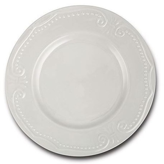 Πιάτο φρούτου πορσελάνινο λευκό με ανάγλυφο 20εκ.