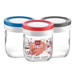 Βάζο αποθήκευσης τροφίμων γυαλί/πλαστικό 425ml Tokio