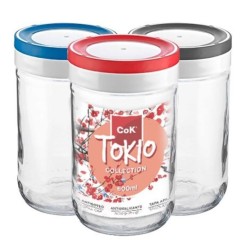 Βάζο αποθήκευσης τροφίμων γυαλί/πλαστικό 660ml Tokio