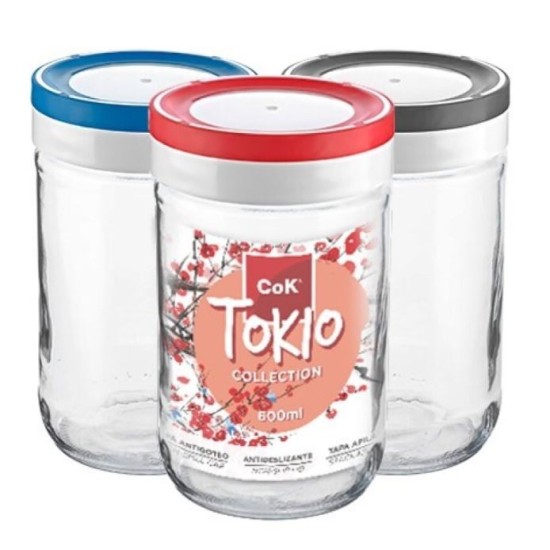 Βάζο αποθήκευσης τροφίμων γυαλί/πλαστικό 660ml Tokio