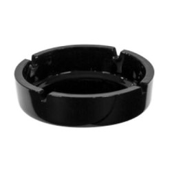 Σταχτοδοχείο γυάλινο στρόγγυλο μαύρο 14εκ.