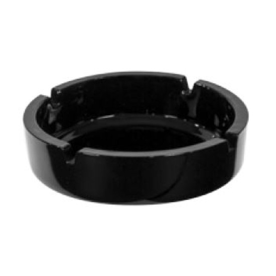 Σταχτοδοχείο γυάλινο στρόγγυλο μαύρο 14εκ.