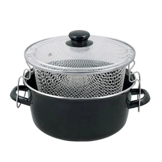 Φριτούρα εμαγιέ με καλάθι 24εκ.