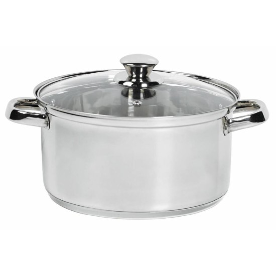 Χύτρα ανοξείδωτη με γυάλινο καπάκι 26εκ.