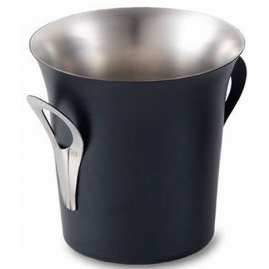 Κουβαδάκι πάγου ανοξείδωτο μαύρο 9,5x9,5εκ. Tulip