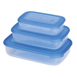 Σετ 3 φαγητοδοχεία πλαστικά ορθογώνια 900/1880/3000ml