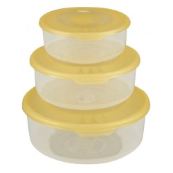 Σετ 3 φαγητοδοχεία πλαστικά στρόγγυλα 550/1000/1700ml
