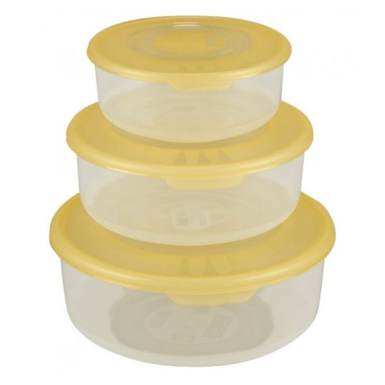Σετ 3 φαγητοδοχεία πλαστικά στρόγγυλα 550/1000/1700ml