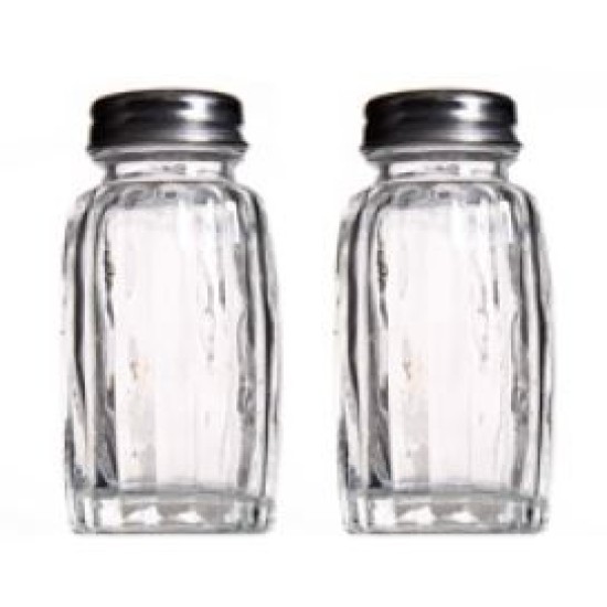 Σετ 2 αλατιέρες γυαλί/μέταλλο