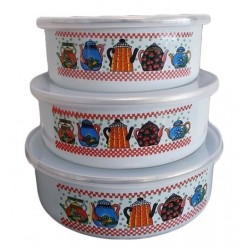 Σετ 5 φαγητοδοχεία εμαγιέ 18-16-14-12-10εκ.