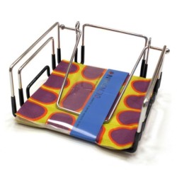 Χαρτοπετσετοθήκη inox με πλαστικοποίηση 17,5x17,5x8,5εκ. TEST