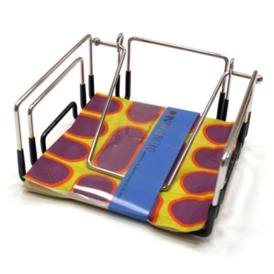 Χαρτοπετσετοθήκη inox με πλαστικοποίηση 17,5x17,5x8,5εκ. TEST