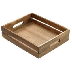 Δίσκος σερβιρίσματος ξύλινος μπαμπού κασελάκι 32,5x26,5x7εκ.
