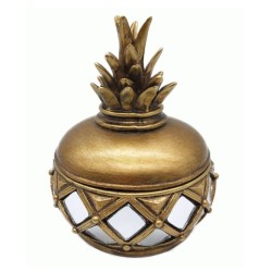 Διακοσμητικός ανανάς polyresin χρυσό με καθρέπτη 14,5x14,5x7εκ.