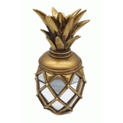 Διακοσμητικός ανανάς polyresin χρυσό με καθρέπτη 11x11x23εκ.