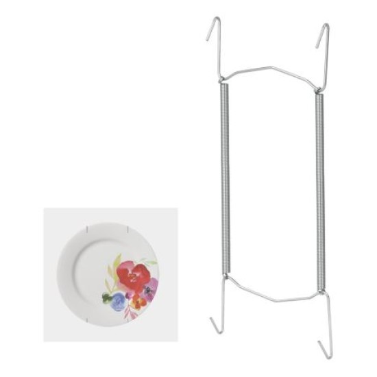 Στήριγμα αναρτήσεως πιάτων στον τοίχο με ελατήρια ανοξείδωτο 18-26εκ.