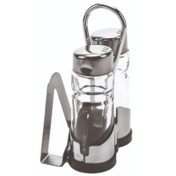 Σετ αλατοπίπερο 3 θέσεων ανοξείδωτο 8x5,5x12,5εκ.