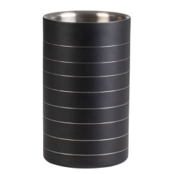 Σαμπανιέρα ισοθερμική ανοξείδωτη με ραβδώσεις μαύρη 10,5x19,5εκ.