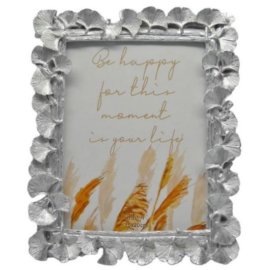 Κορνίζα πολυεστερική ασημί 15x20εκ.