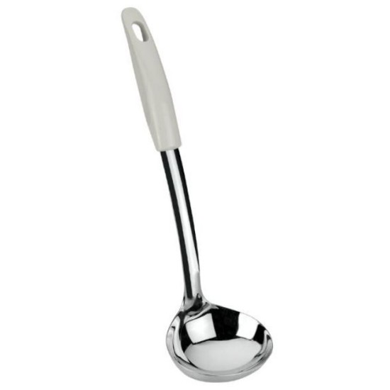 Κουτάλα βαθιά ανοξείδωτη με πλαστική άσπρη λαβή LAGUNA