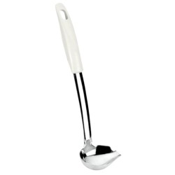 Κουτάλα σάλτσας ανοξείδωτη με πλαστική άσπρη λαβή LAGUNA
