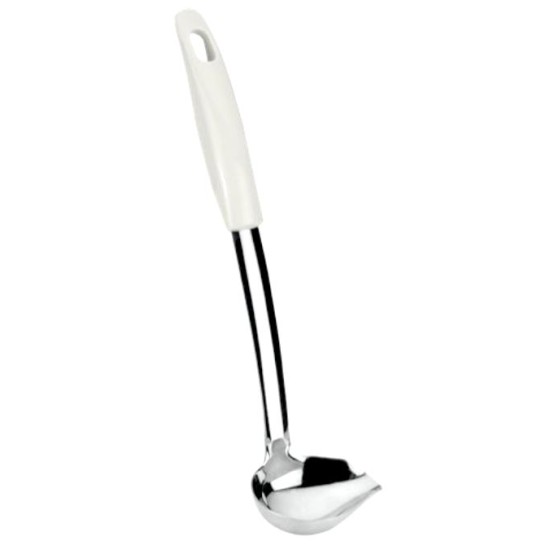 Κουτάλα σάλτσας ανοξείδωτη με πλαστική άσπρη λαβή LAGUNA