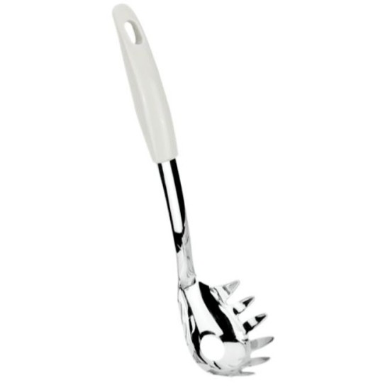 Κουτάλα μακαρονιών ανοξείδωτη με πλαστική άσπρη λαβή LAGUNA