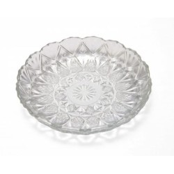Σετ 6 πιάτα γλυκού γυάλινα με σκάλισμα 13εκ.