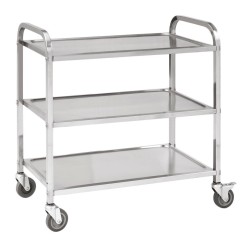 Καρότσι σερβιρίσματος inox με 3 ράφια 85x45x89εκ.