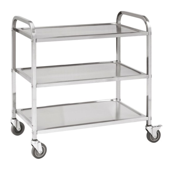 Καρότσι σερβιρίσματος inox με 3 ράφια 95x50x95εκ.