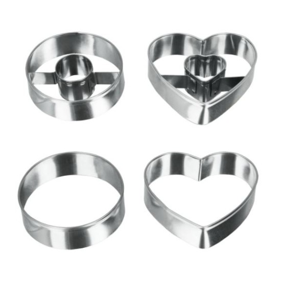 Σετ 4 κουτ-πατ ανοξείδωτα για μπισκότα με γέμιση