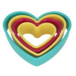 Σετ 4 κουτ-πατ πλαστικά «Καρδιά»