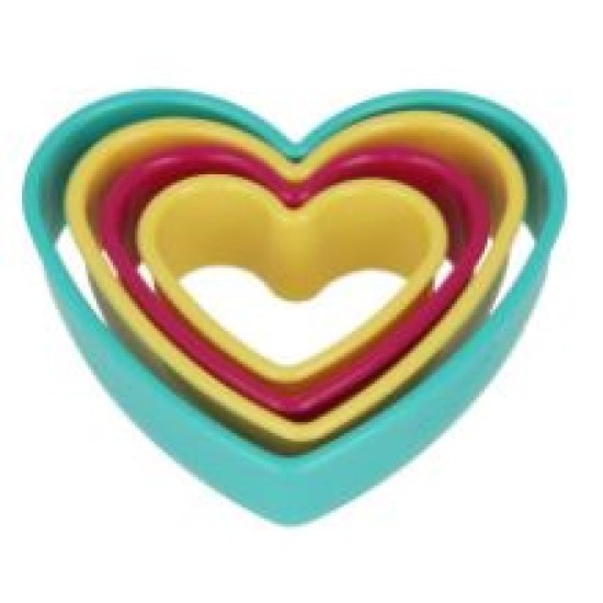 Σετ 4 κουτ-πατ πλαστικά «Καρδιά»